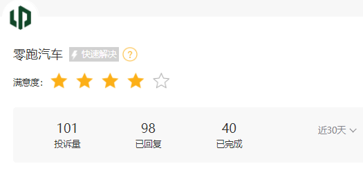 315在行動 |  零跑汽車近1月收到投訴101條，被指缺陷多、區(qū)別對待新老客戶、承諾的OTA升級不完成等